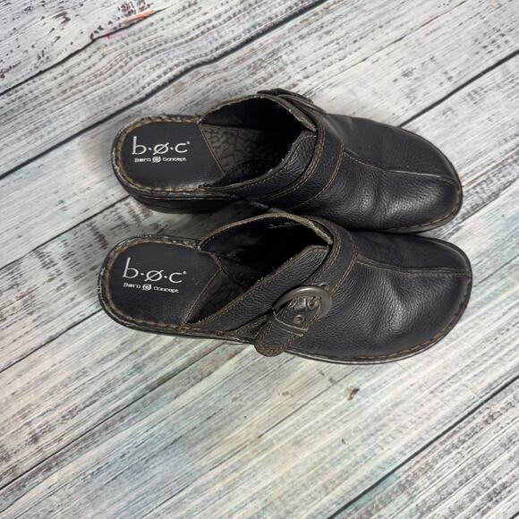 Born B.O.C Leather Clogs Slip-On Buckle Mule Comfort Shoes Size 9 - Picture 2 of 4